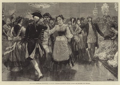 Le festività del matrimonio reale a Berlino, quadriglia in costume danzata davanti all
