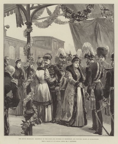 Il matrimonio reale, ricevimento del Duca e della Duchessa di Edimburgo e della Principessa Maria a Sigmaringen da William Heysham Overend