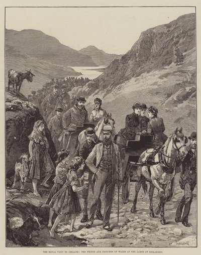 La visita reale in Irlanda, il Principe e la Principessa di Galles ai Laghi di Killarney da William Heysham Overend