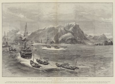 La guerra in Asia orientale, sbarco delle truppe giapponesi al promontorio di Shan Tung da William Heysham Overend