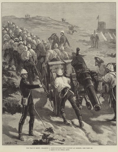 La guerra in Egitto, trascinando un quaranta libbre in posizione a Ramleh da William Heysham Overend