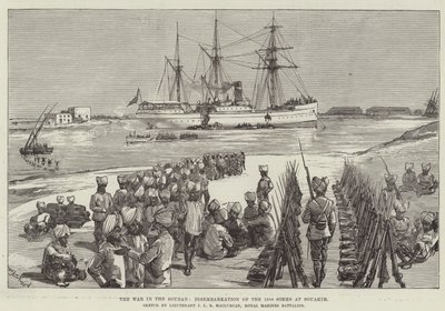 La guerra nel Sudan, sbarco del 15° Sikh a Souakim da William Heysham Overend