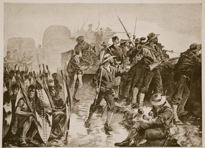La guerra Zulu: difesa di un accampamento contro un attacco Zulu da William Heysham Overend