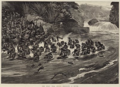 La guerra Zulu, Zulu che attraversano un fiume da William Heysham Overend