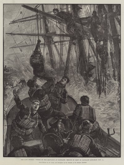 Le recenti tempeste, naufragio del Benvenue a Sandgate, salvataggio dell