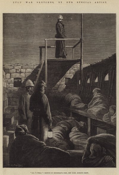 Schizzi della guerra Zulu, Tutto bene!, Schizzo nel posto di Bromhead, Nuovo Forte, Rorke