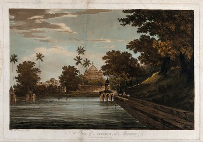 Vista di una moschea, a Mounheer da William Hodges