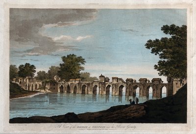 Una vista del ponte di Jionpoor sul fiume Goomty da William Hodges