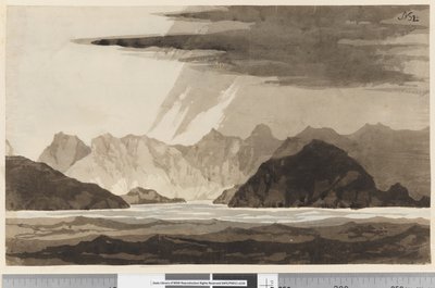 Pagina 32a Vista, possibilmente di Dusky Bay, Nuova Zelanda da William Hodges