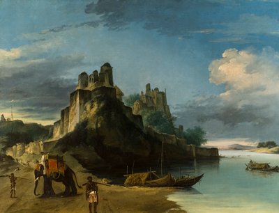 Facciata sud-ovest della fortezza di Chunur Ghur sul Gange, Uttar Pradesh da William Hodges