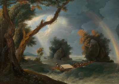 Tempesta sul Gange, con la signora Hastings vicino alle rocce di Col-gon da William Hodges