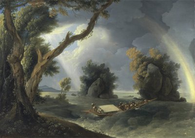 Tempesta sul Gange, con la signora Hastings vicino alle rocce di Colgon, c.1790 da William Hodges