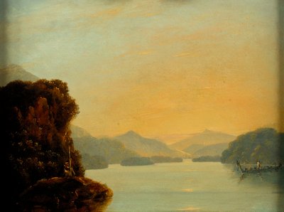 Veduta di Dusky Bay con una canoa Maori da William Hodges