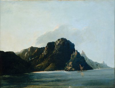 Veduta della Baia di Resolution [Vaitahu] nelle Marchesi da William Hodges