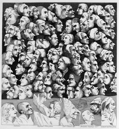 3 personaggi 4 caricature da William Hogarth