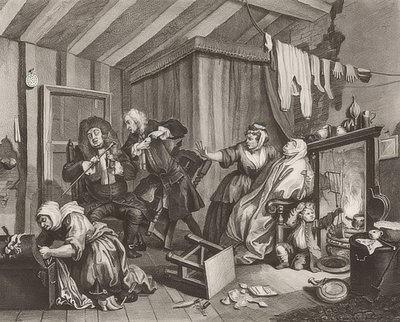 Il progresso di una prostituta / Il cammino di una cortigiana. Foglio 5: La morte, 1732 da William Hogarth