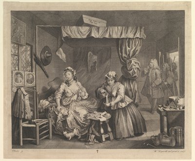 Il progresso di una prostituta, Tavola 3, aprile 1732 da William Hogarth