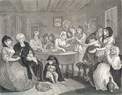 La Carriera di una Prostituta, Tavola Sei: Il Funerale da William Hogarth
