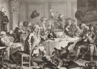 Una conversazione moderna a mezzanotte da William Hogarth