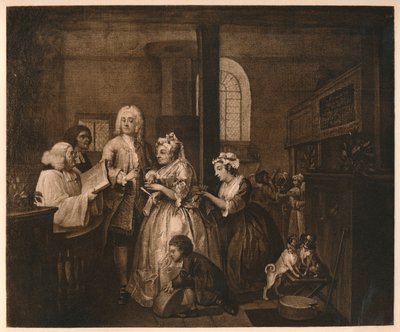 Il progresso del libertino - 5: Si sposa, 1733 da William Hogarth