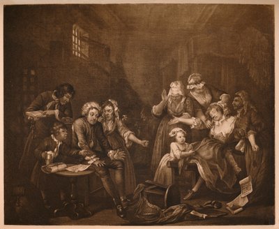 Il progresso del libertino - 7: Prigione di Fleet, 1733 da William Hogarth