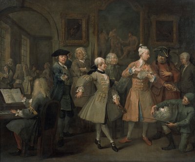 La carriera di un libertino II: Il ricevimento del libertino, 1733 da William Hogarth