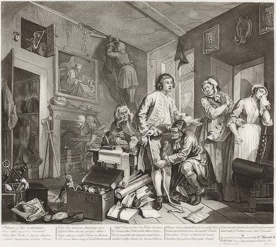 Il progresso del libertino, Tavola 1: Il libertino prende possesso della sua proprietà da William Hogarth