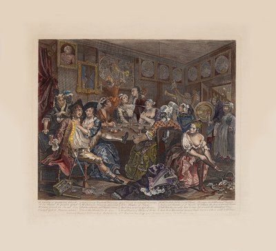 La carriera di un libertino, Piatto 3: La scena della taverna, ca 1735 da William Hogarth