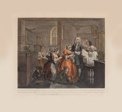 La Carriera di un Libertino, Tavola 5: Sposato con una Vecchia Zitella da William Hogarth