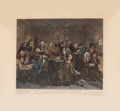 Il Progresso di un Libertino, Tavola 6: Scena in una Casa da Gioco da William Hogarth