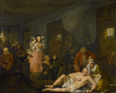 La carriera di un libertino VIII: Il libertino a Bedlam, 1733 da William Hogarth