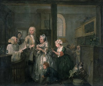 La carriera di un libertino V: Il libertino che sposa una vecchia, 1733 da William Hogarth