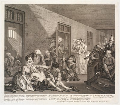 La carriera di un libertino, tavola 8 da William Hogarth