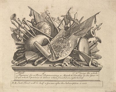 Un arsenale di armi, strumenti musicali, ecc., marzo 1749-50 da William Hogarth