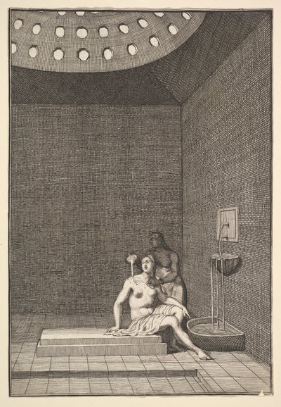 Un bagno turco, Viaggi di Aubry de La Mottraye in tutta Europa, Asia e in parte di..., 1723-24 da William Hogarth