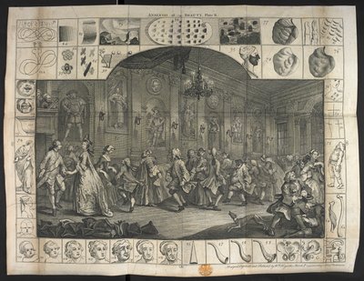 Un gran numero di persone che ballano da William Hogarth