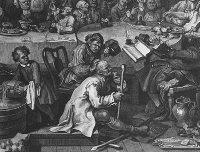 Un intrattenimento elettorale, 1755 (dettaglio) da William Hogarth