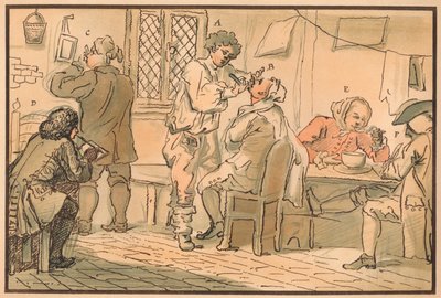 Scena della colazione da The Five Days Peregrination, 1732 da William Hogarth