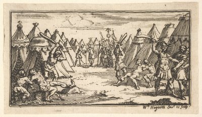 Rompere le gambe John Beaver, Punizioni militari romane, 1725 da William Hogarth