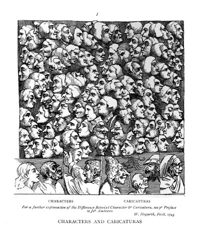 Personaggi e caricature, 1743 da William Hogarth
