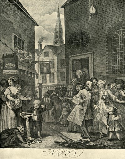 Covent Garden a Mezzogiorno da William Hogarth