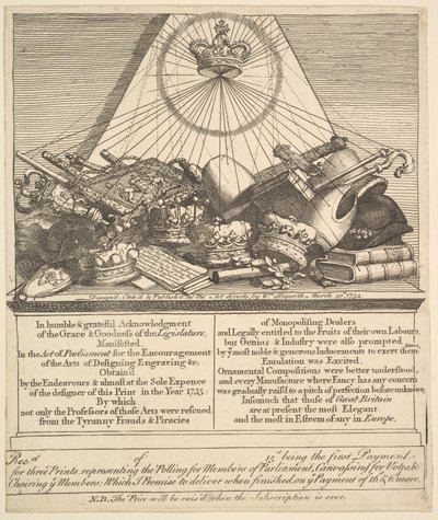 Corone, Mitre, Mazze, ecc., 1755 da William Hogarth