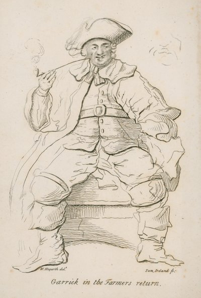 David Garrick nel Ritorno del Contadino da William Hogarth