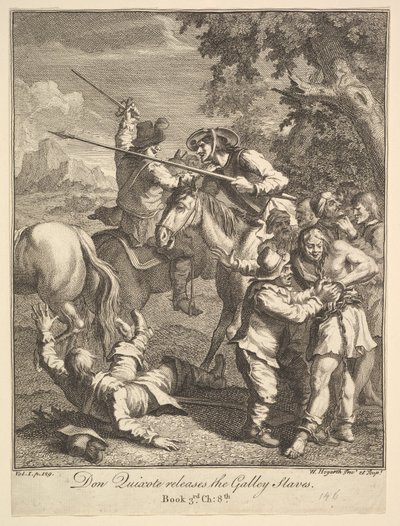 Don Chisciotte libera gli schiavi delle galere Sei illustrazioni per Don Chisciotte, 1756 o dopo da William Hogarth