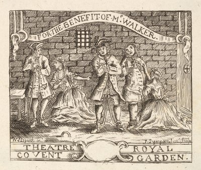Per il Beneficio del Signor Walker, Teatro Reale, Covent Garden, pub. 1822 da William Hogarth