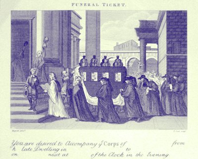 Biglietto funebre da William Hogarth
