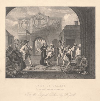 Porta di Calais, inciso da William Radclyffe (1783-1855) da William Hogarth