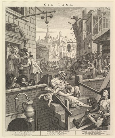 Gin Lane, 1 febbraio 1751 da William Hogarth