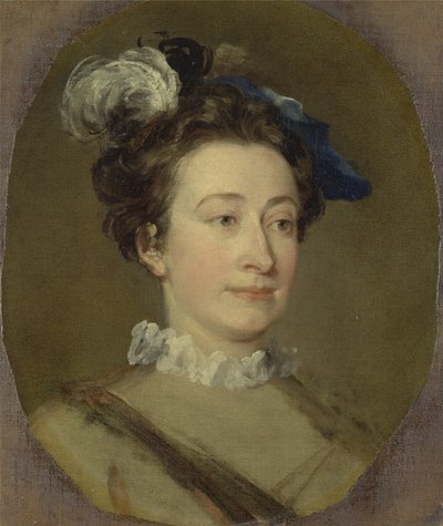 Ragazza con cappello piumato, c.1740 da William Hogarth