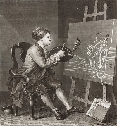 Hogarth dipinge la Musa comica da William Hogarth